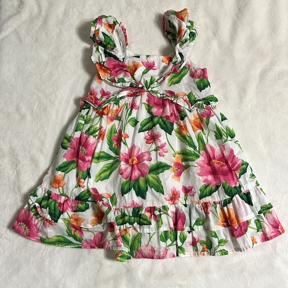 Janie and Jack Pink and Green Floral Dress - Picture 2 of 8